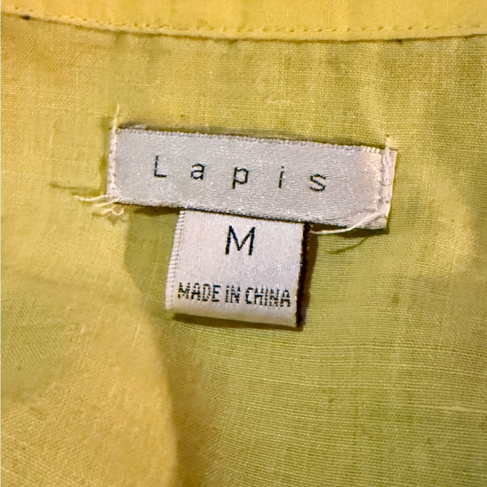 LAPIS Vintage Yellow/Blk Sequined Tea-Length Cotton Skirt SZ. M - Picture 6 of 9